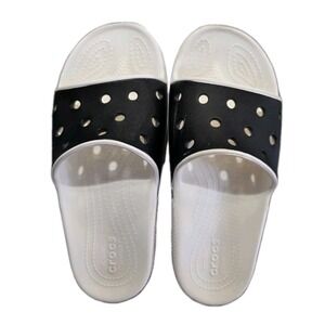 Crocs slides sandals black unisex men's 9 womens 11 slip on Iconic Comfort